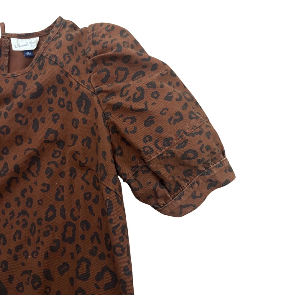 Universal Thread Womens Leopard Print Puff Sleeve Mini Dress size 8 - Picture 5 of 9